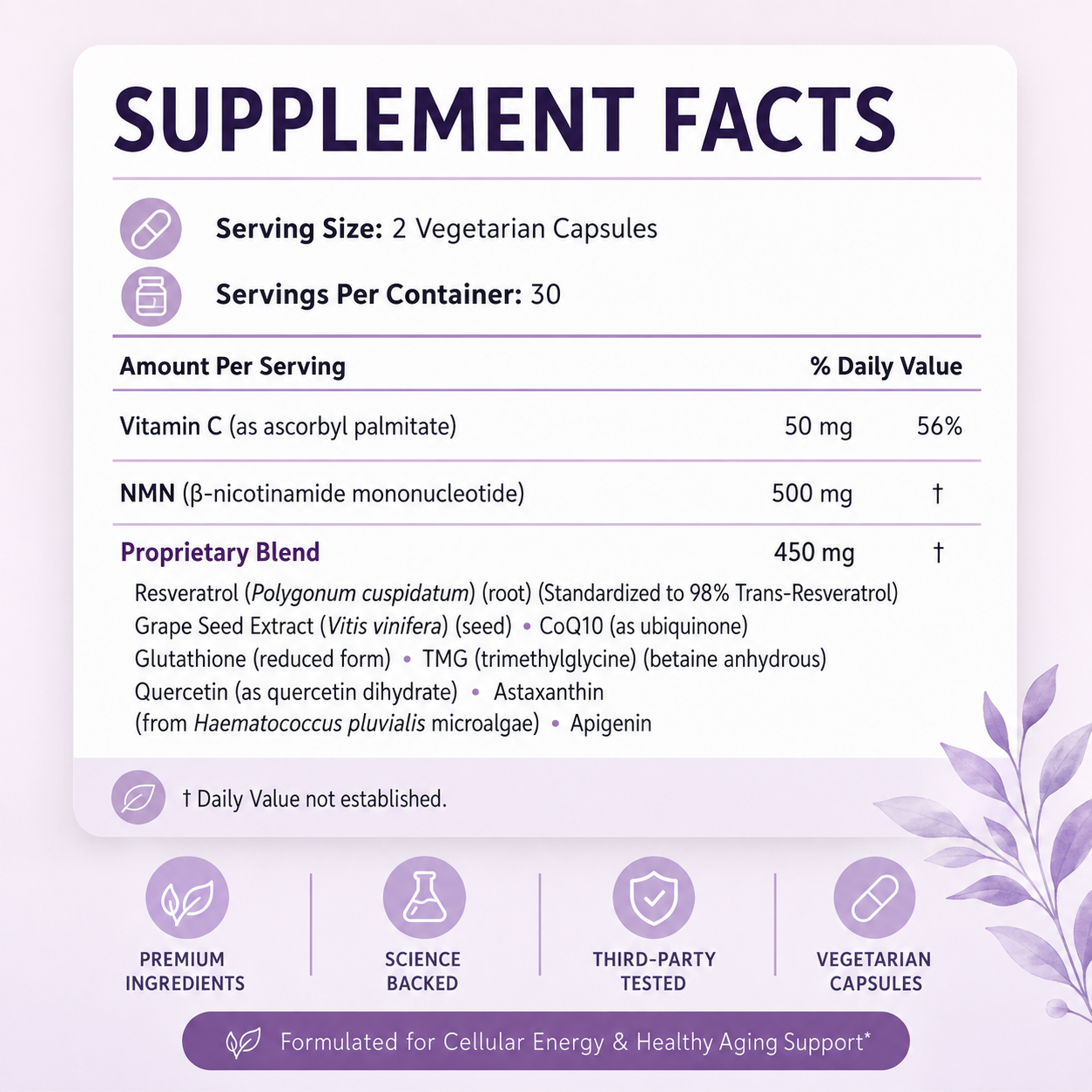 NMN 10-1 Complex 1,000mg Per Serving